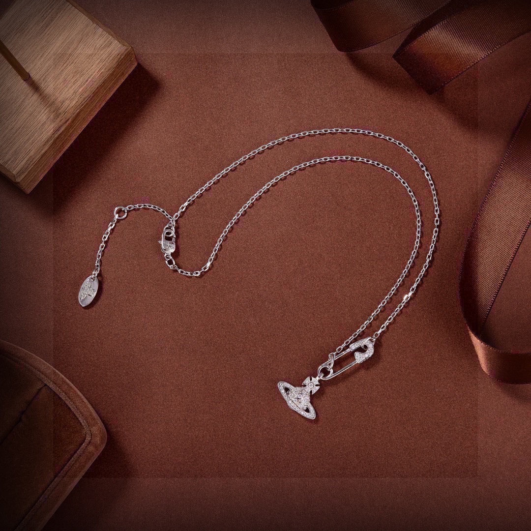 Orb Pendant Necklace in Polished Metal-Tone – Pearl Detail – Design 021 front product view