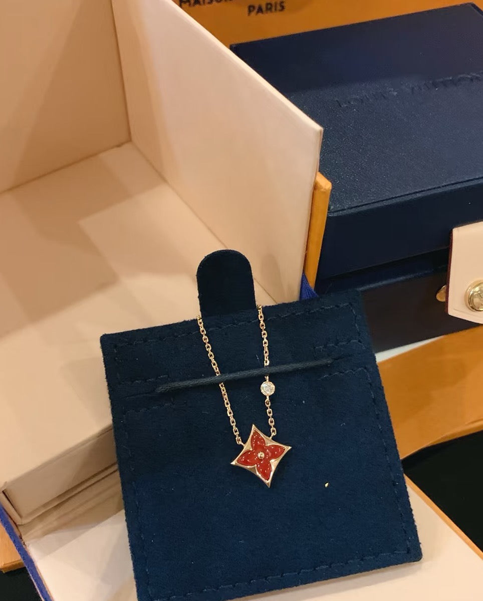 Geometric Emblem Pendant Necklace in Polished Metal-Tone – Design 022 styled product view