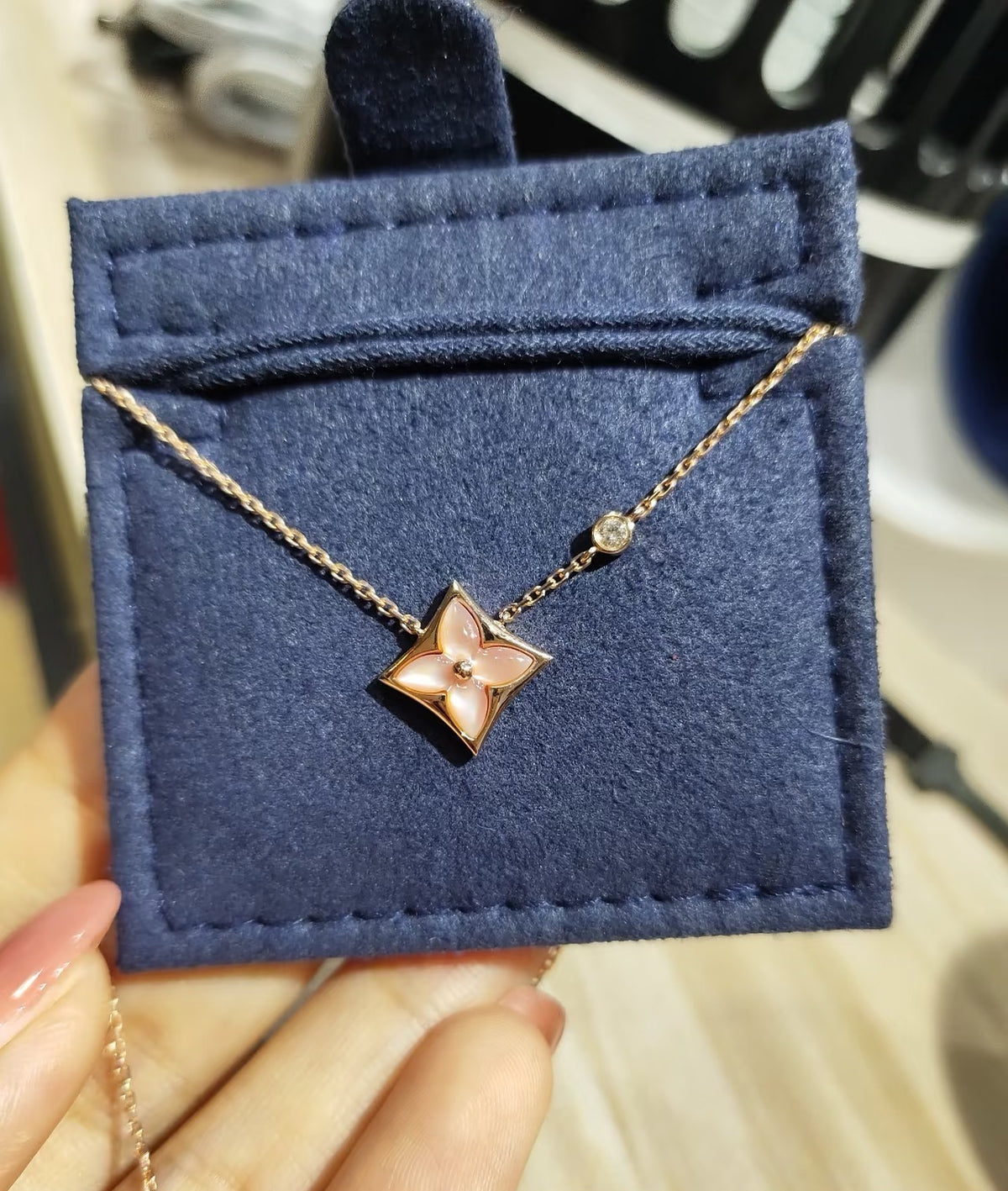 Geometric Emblem Pendant Necklace in Polished Metal-Tone – Design 021 front product view