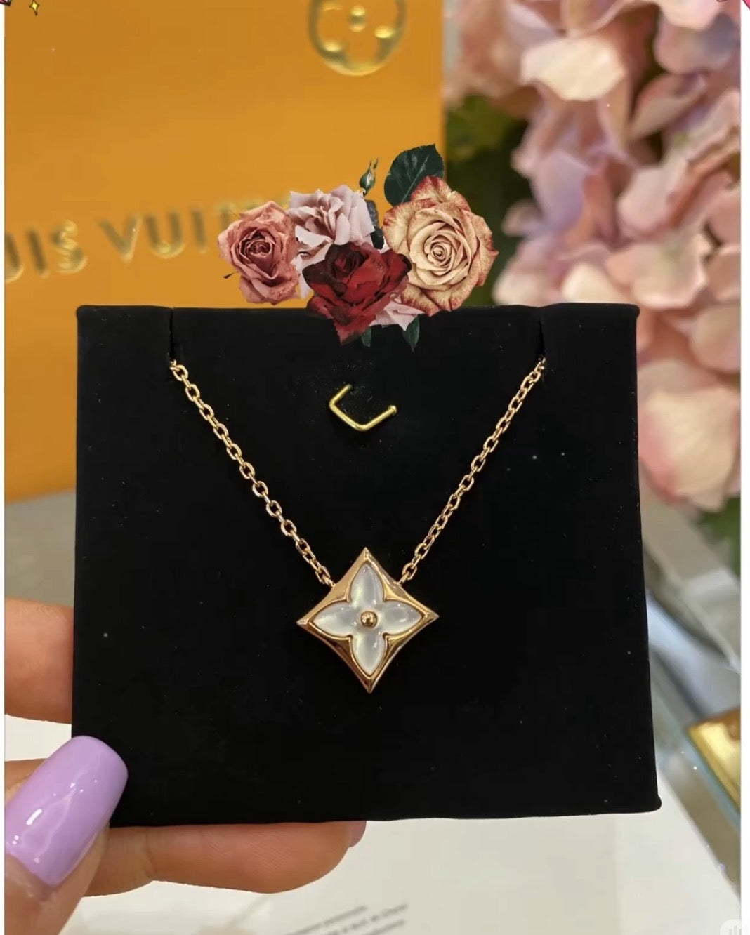 Geometric Emblem Pendant Necklace in Polished Metal-Tone – Design 020 main product view