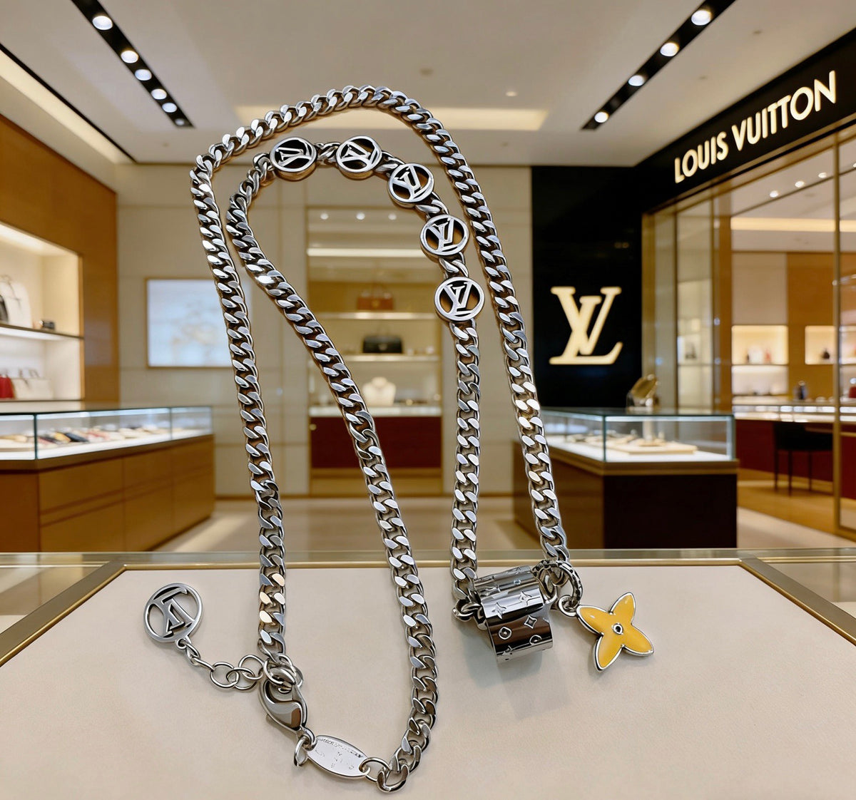 Chain Pendant Necklace in Silver-Tone – Design 028 styled product view