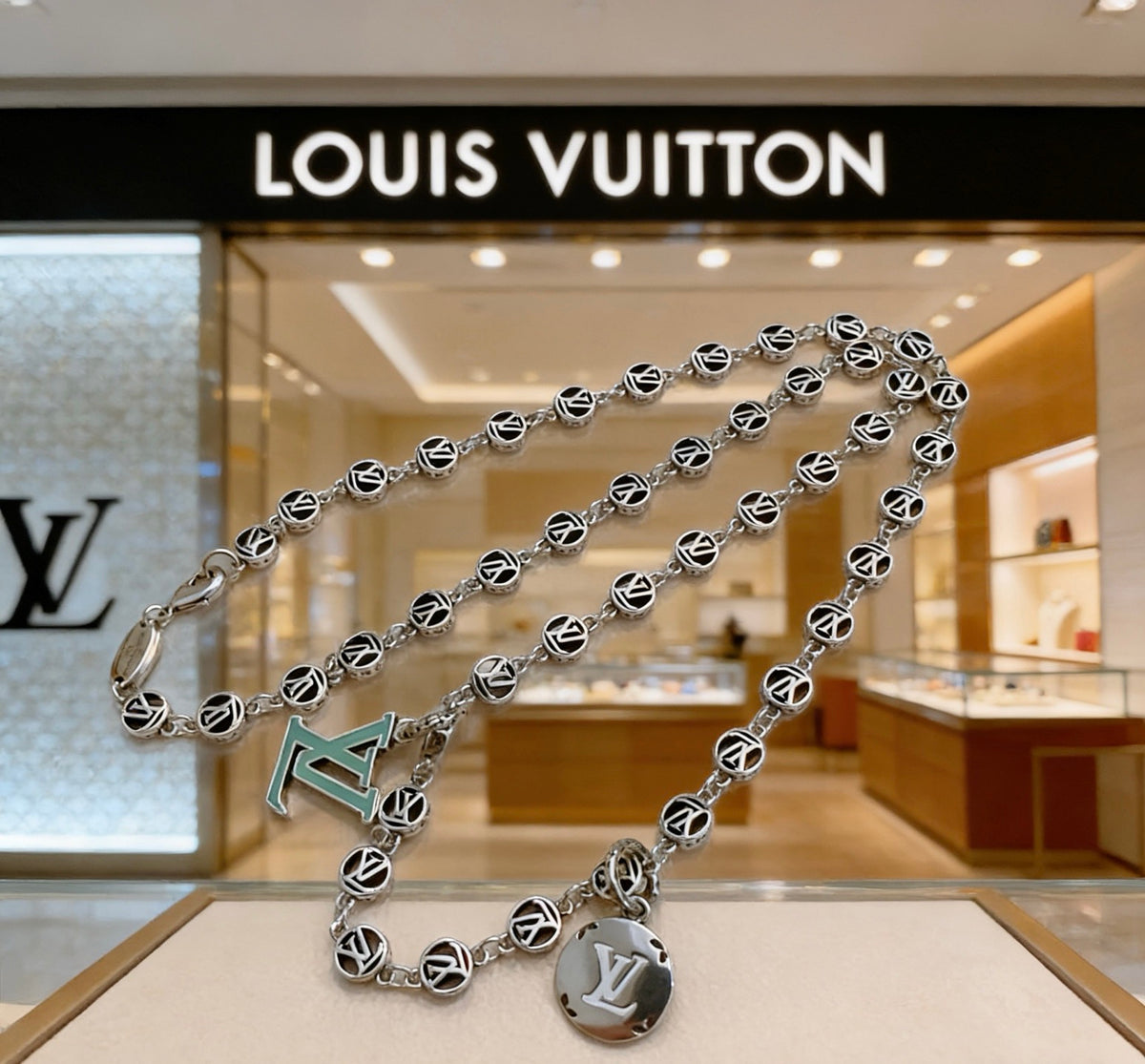 Chain Pendant Necklace in Silver-Tone – Design 026 styled product view
