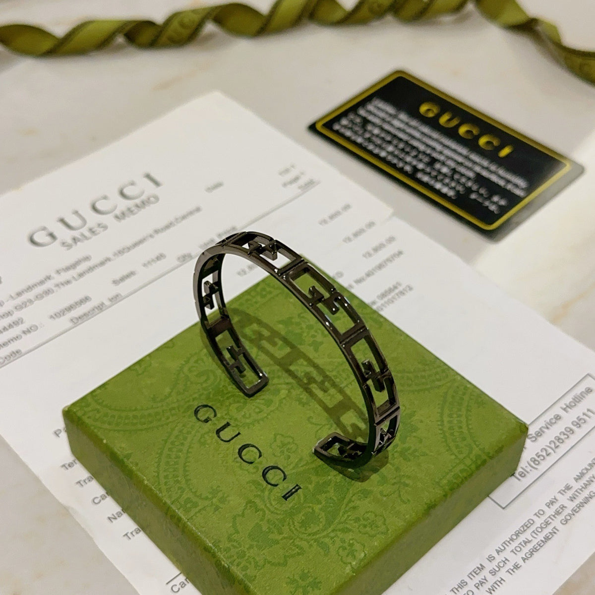 Double-G Emblem Bangle in Polished Metal-Tone – Design 025 main product view
