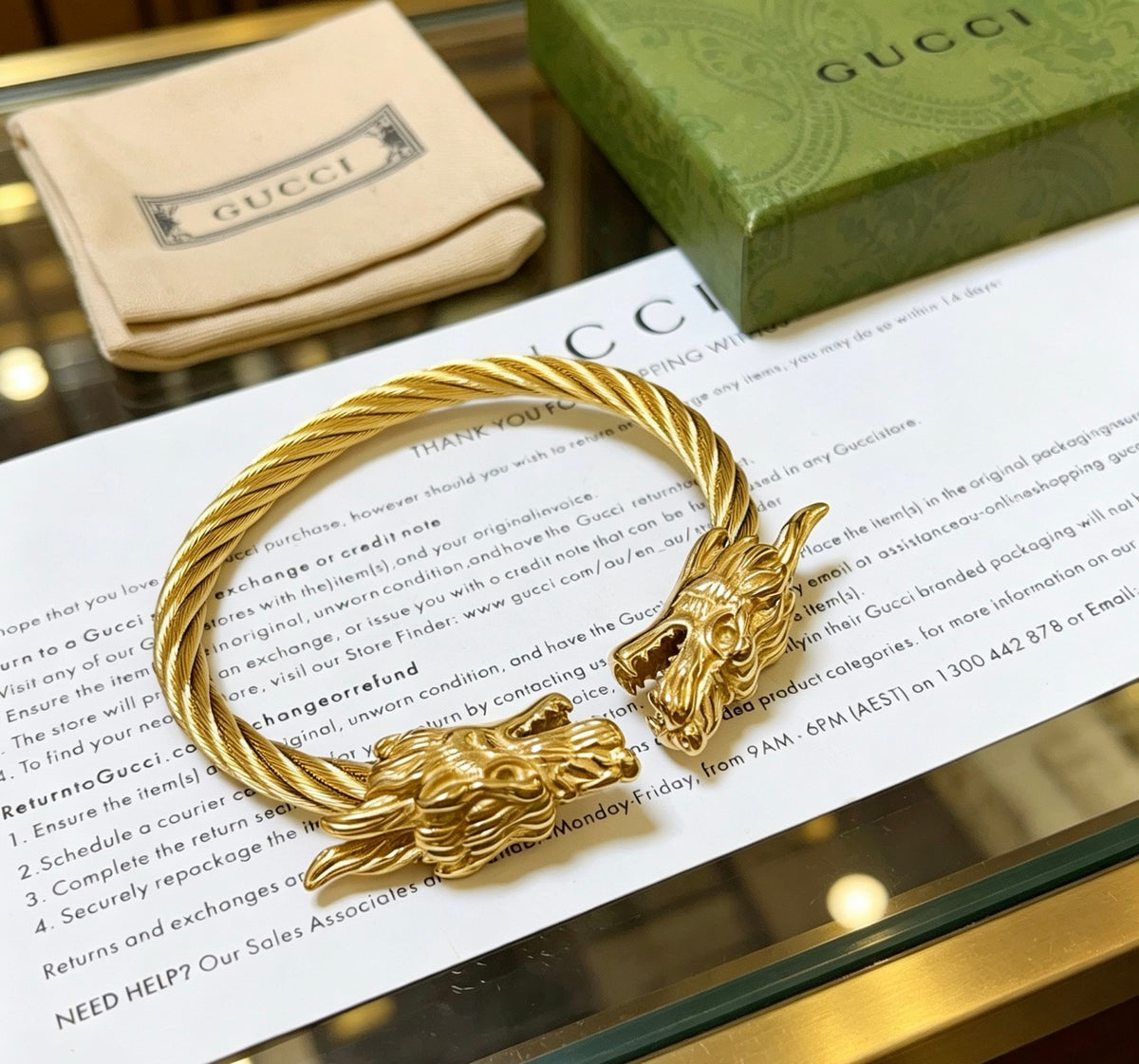 Double-G Emblem Bangle in Silver-Tone – Vintage Detail – Design 006 styled product view