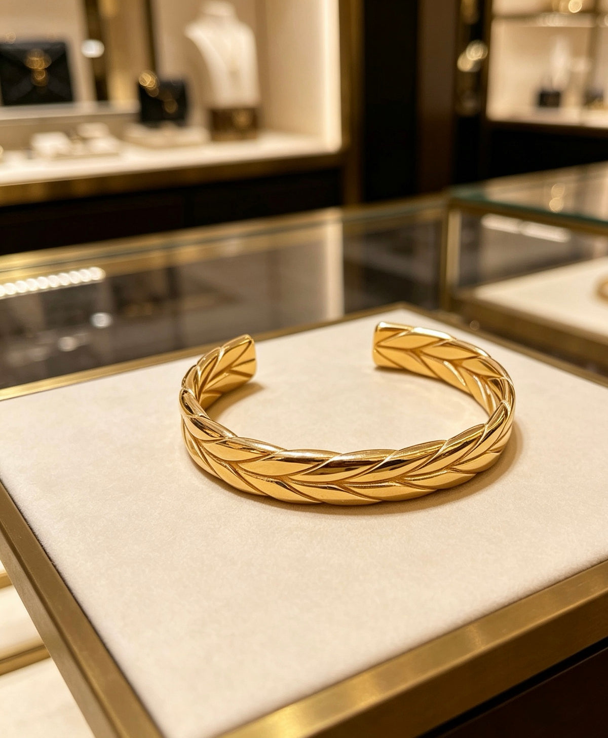 Double-G Emblem Bangle in Gold-Tone – Design 007 close-up detail