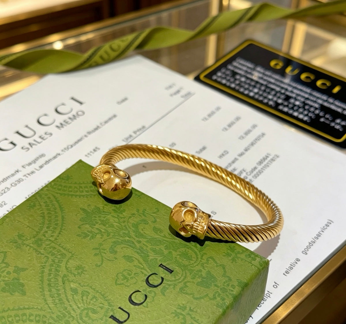 Double-G Emblem Bangle in Polished Metal-Tone – Design 024 front product view