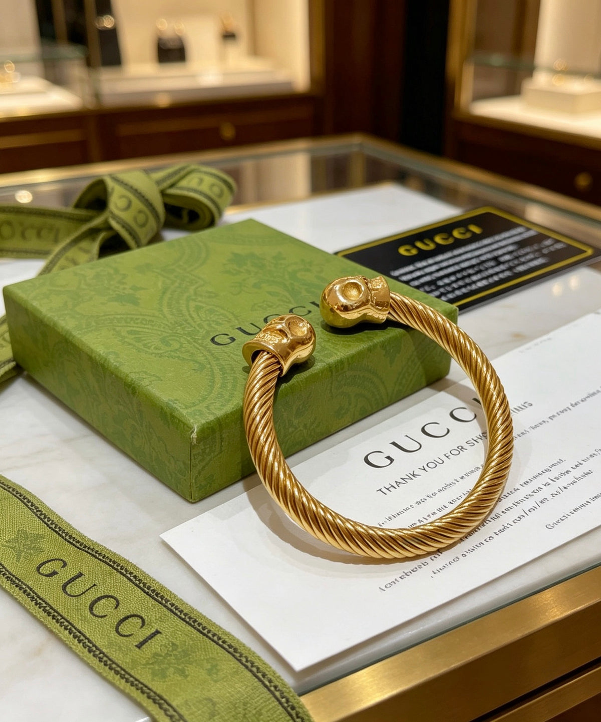 Double-G Emblem Bangle in Polished Metal-Tone – Design 019 main product view