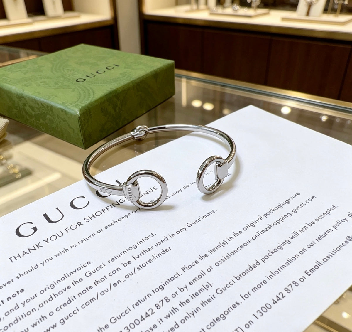 Double-G Emblem Bangle in Polished Metal-Tone – Design 018 main product view