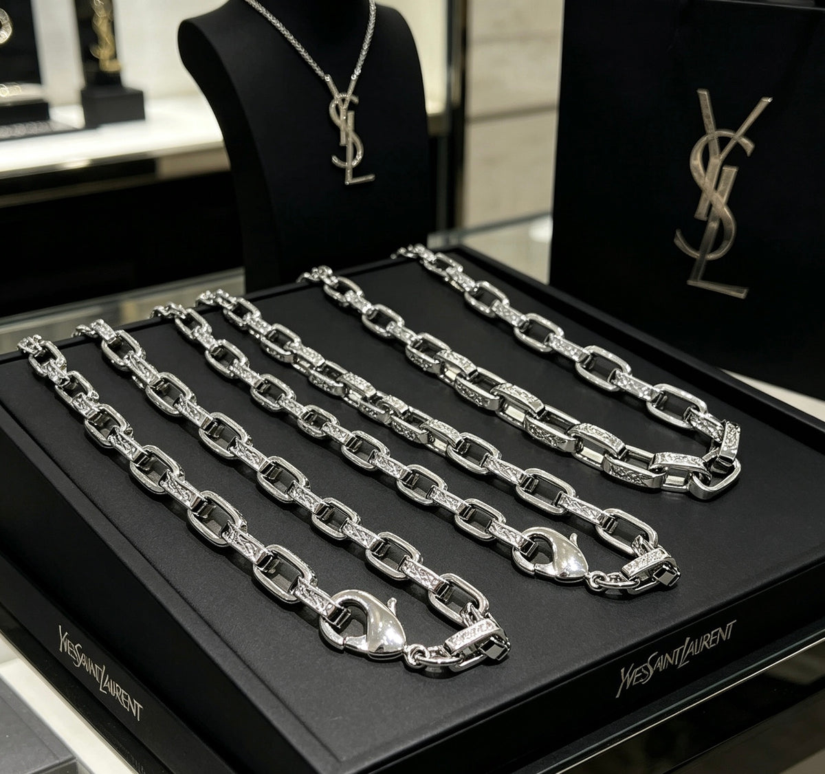 Geometric Emblem Pendant Necklace in Polished Metal-Tone – Design 002 front product view