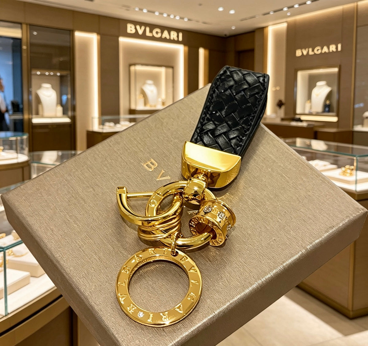 Key Jewelry Accessory in Polished Metal-Tone – Design 002 front product view