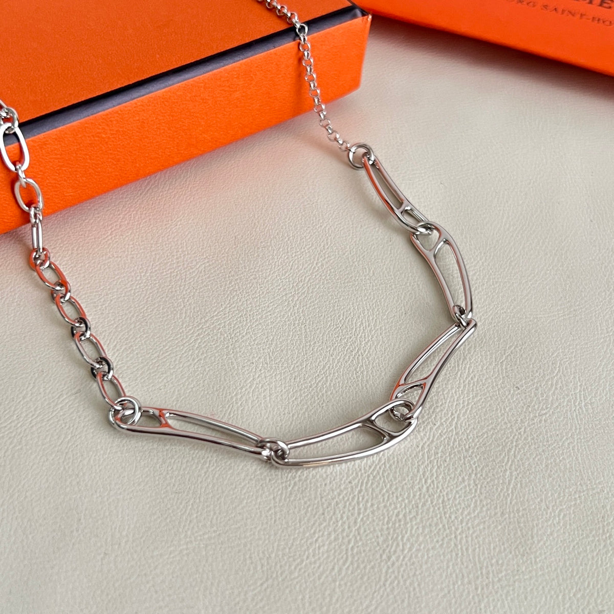 Horse Pendant Necklace in Polished Metal-Tone – Design 021 main product view