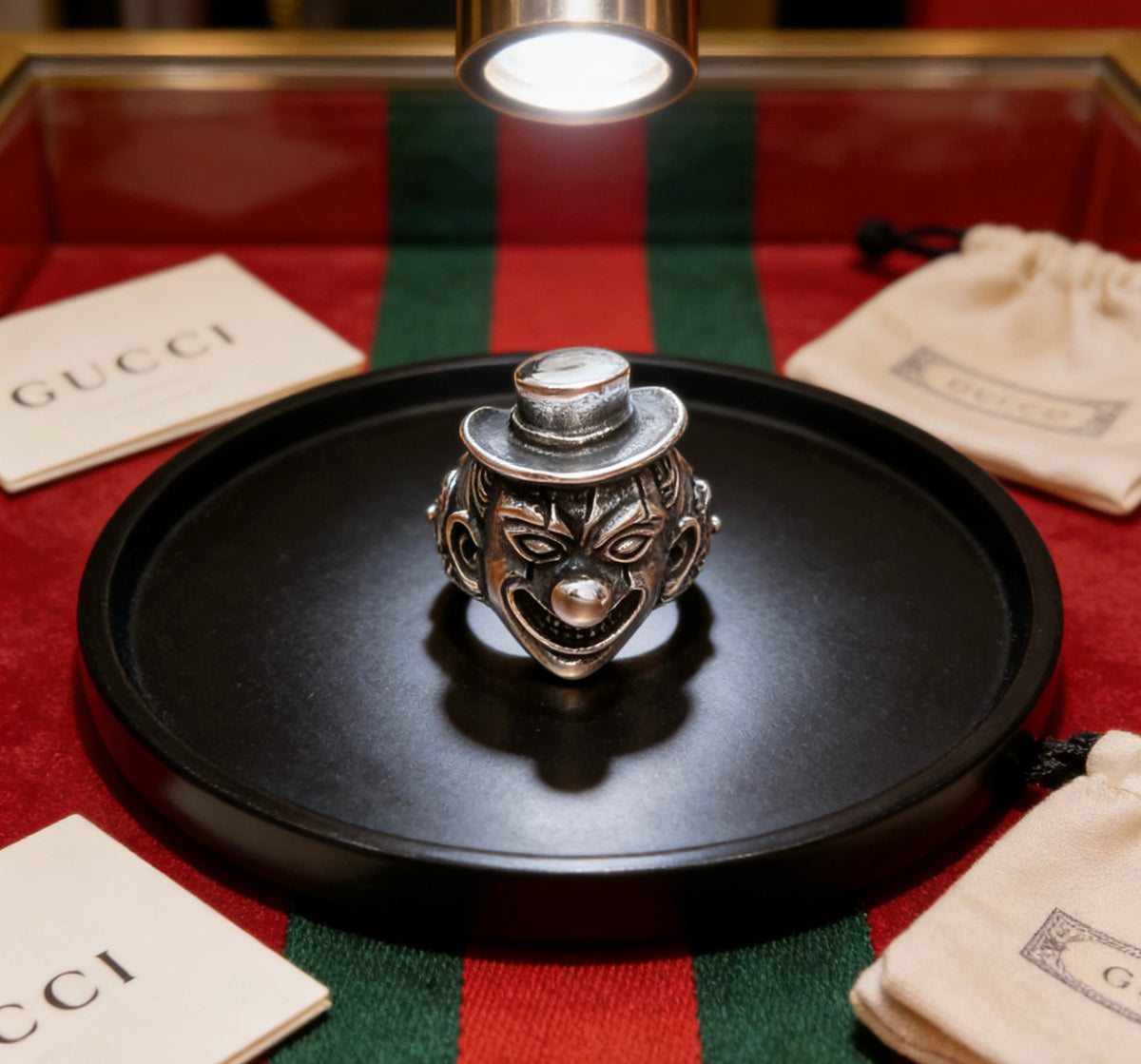 Double-G Emblem Statement Ring in Polished Metal-Tone – Design 007 front product view