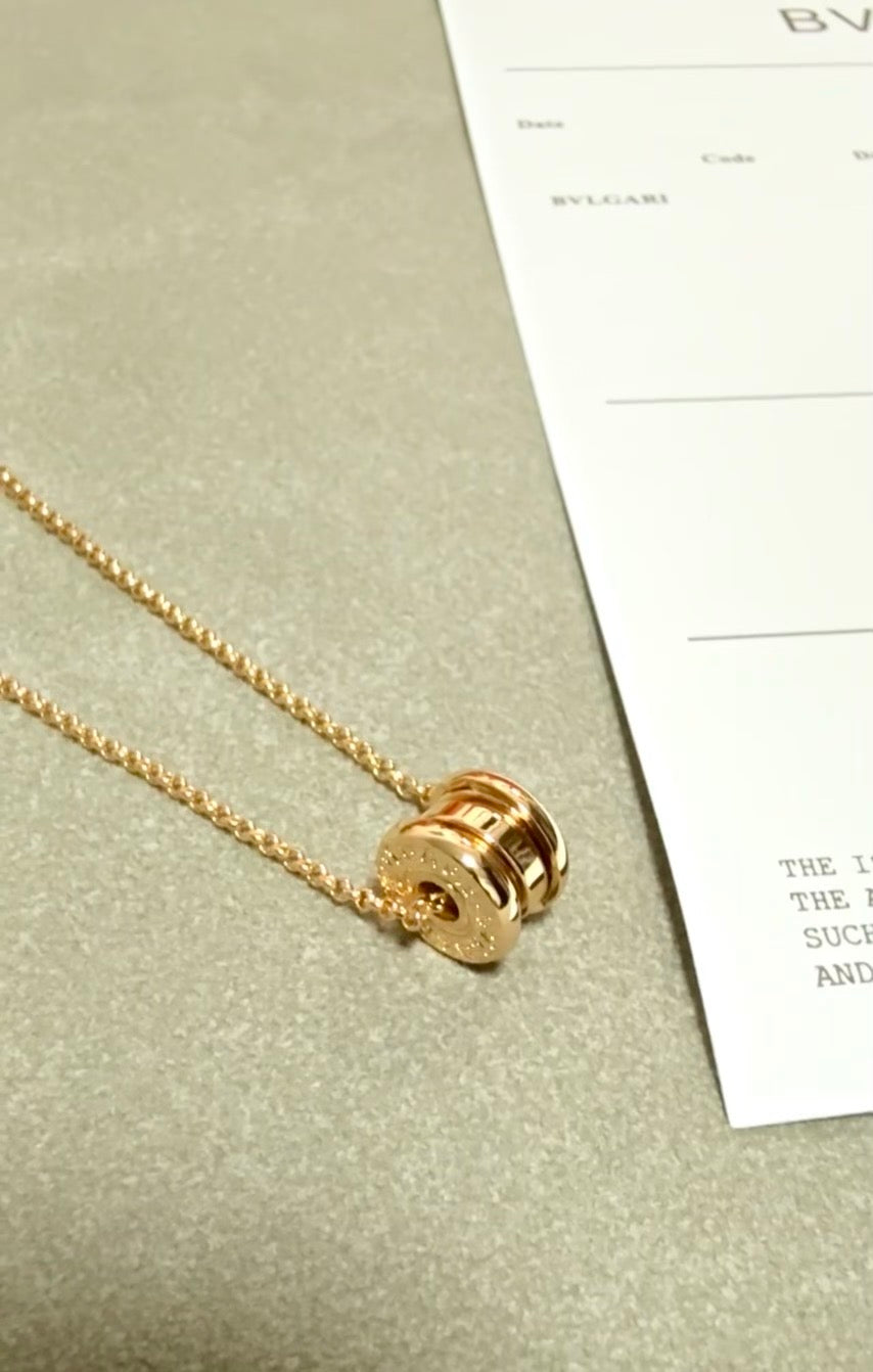 Geometric Emblem Pendant Necklace in Rose-Gold-Tone – Rose Gold Detail – Design 011 main product view