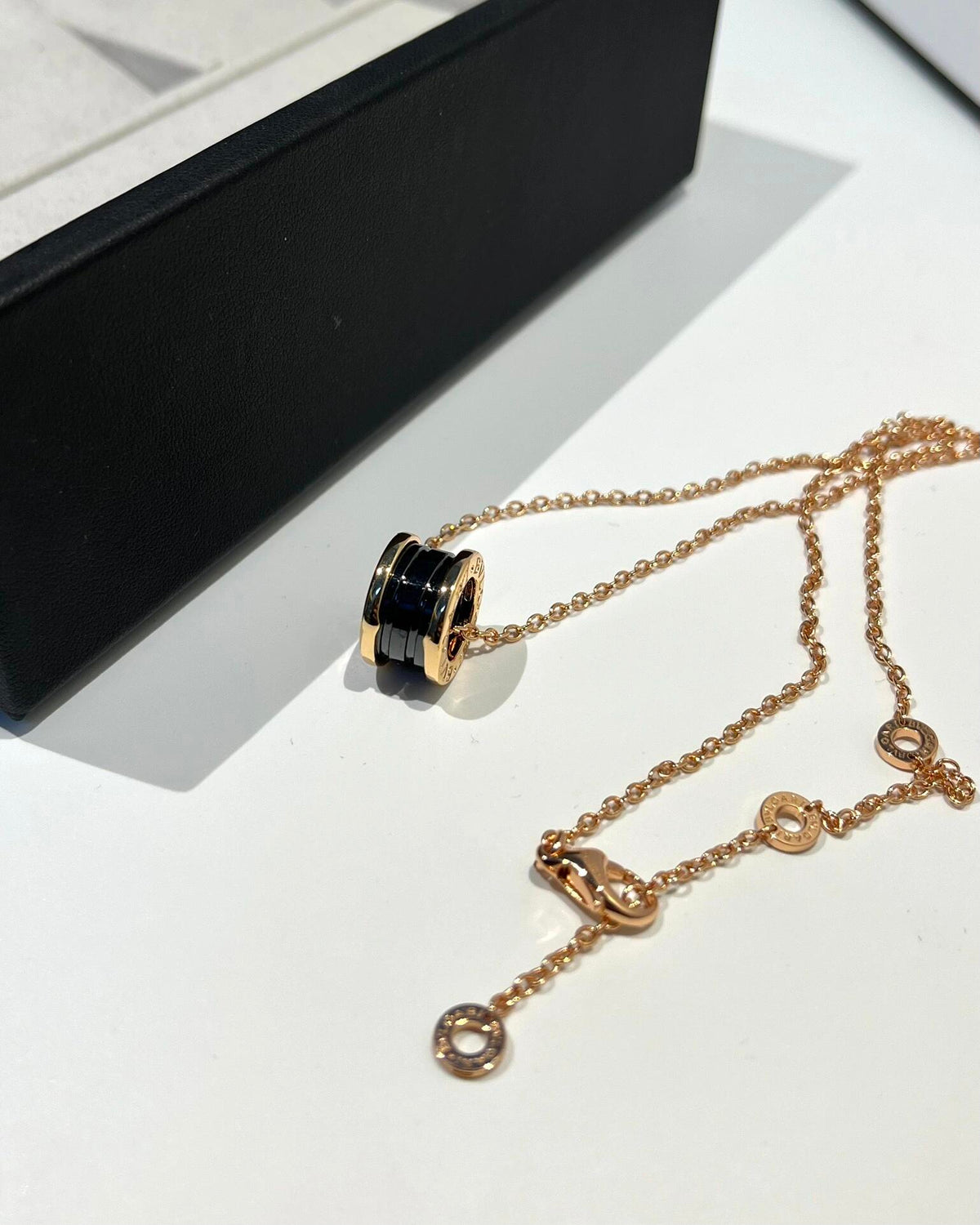 Round Pendant Necklace in Rose-Gold-Tone detail view