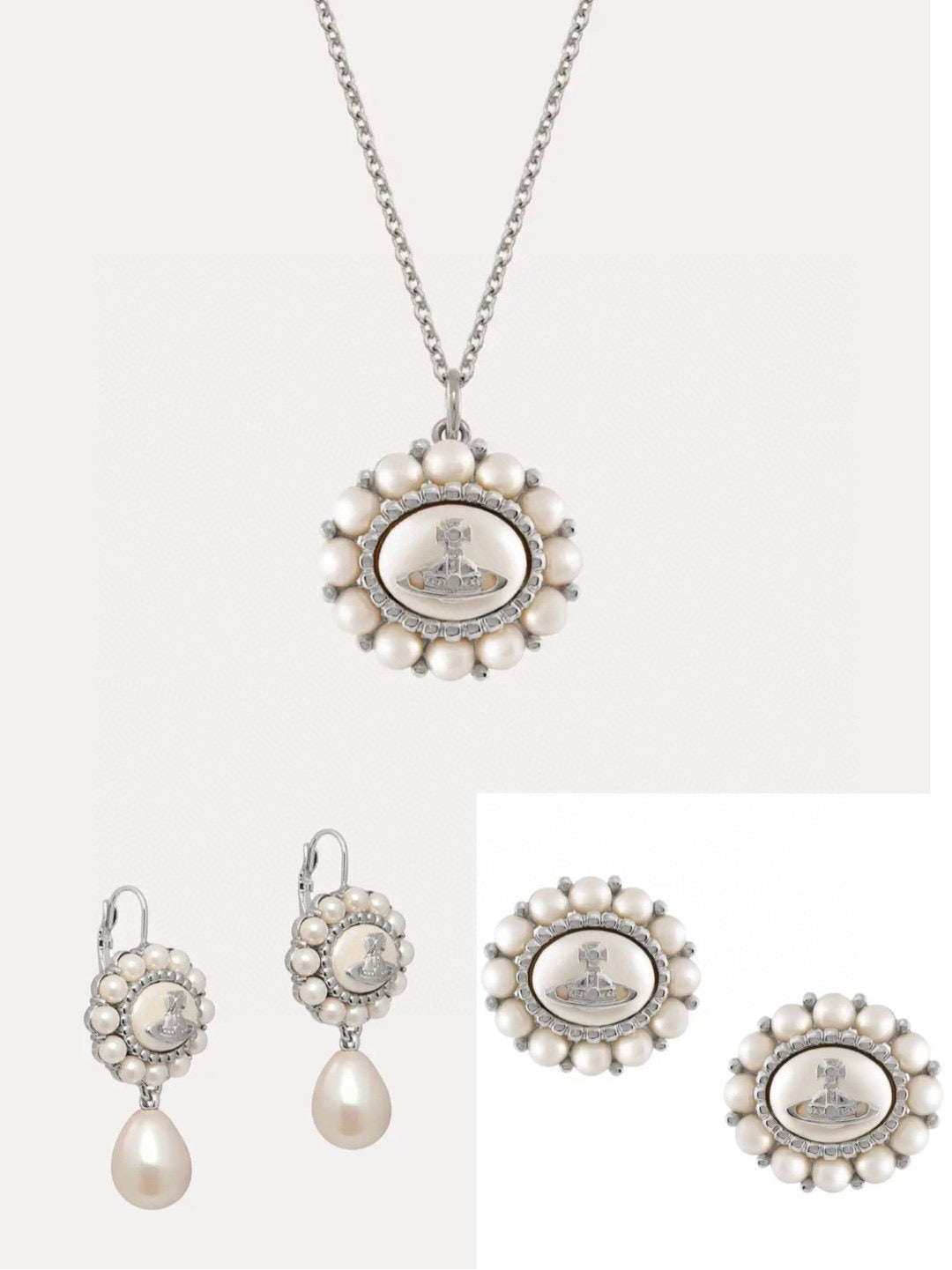 Orb Pendant Necklace in Polished Metal-Tone – Design 046 main product view