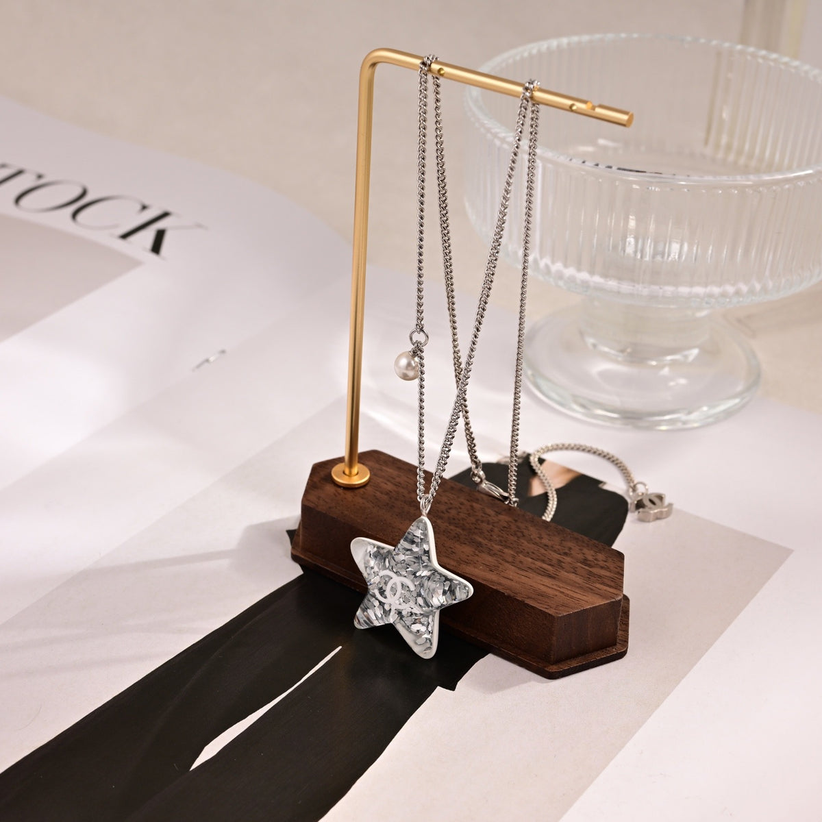Signature Emblem Pendant Necklace in Polished Metal-Tone – Design 060 detail view