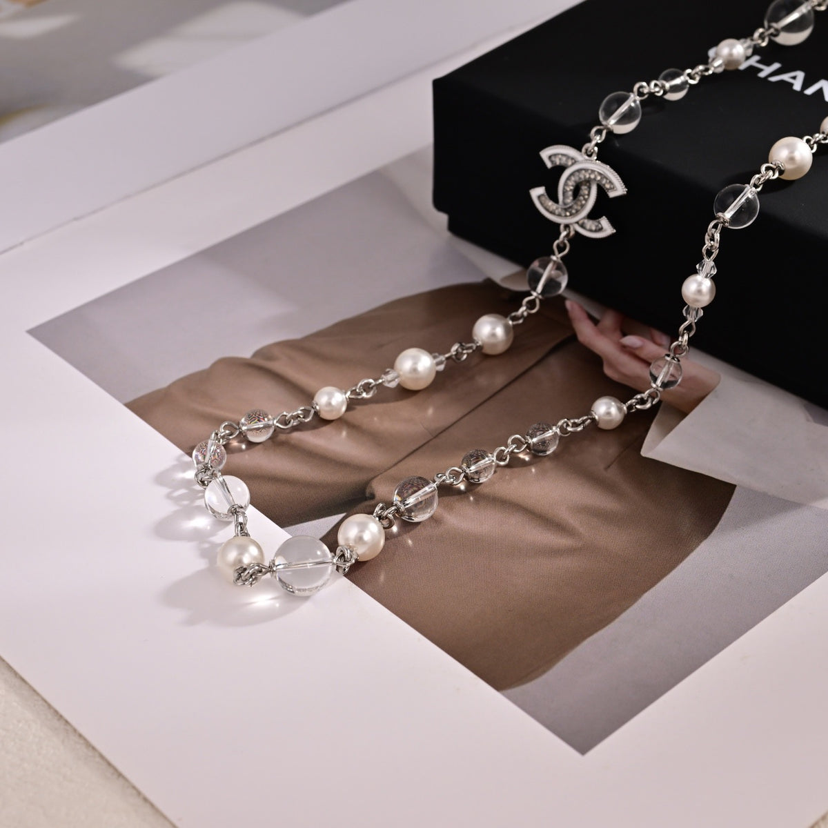 Signature Emblem Pendant Necklace in Polished Metal-Tone – Design 059 close-up detail
