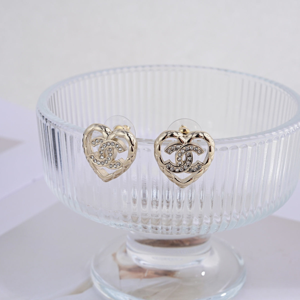 Signature Emblem Stud Earrings in Polished Metal-Tone – Design 057 main product view