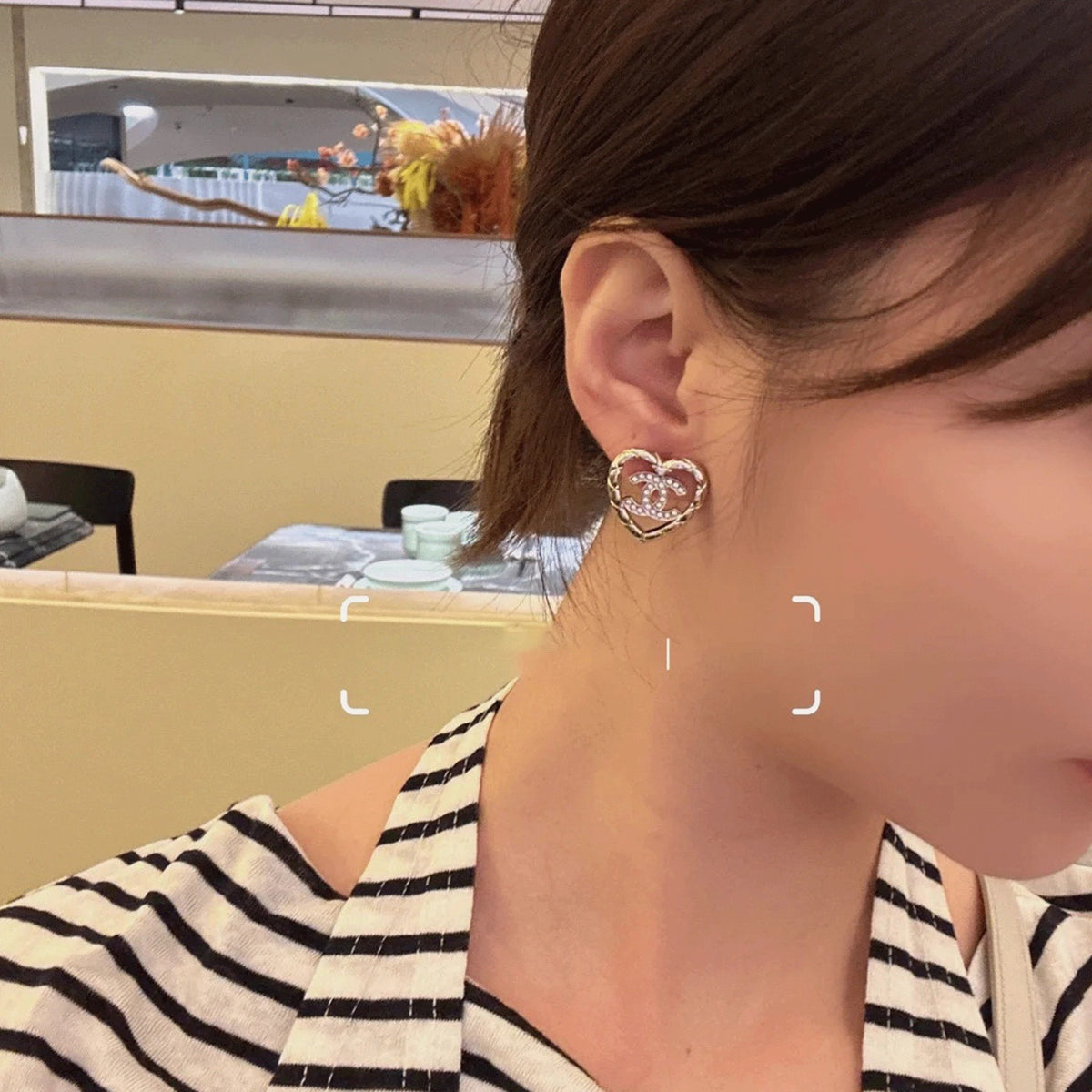 Signature Emblem Stud Earrings in Polished Metal-Tone – Design 057 main product view