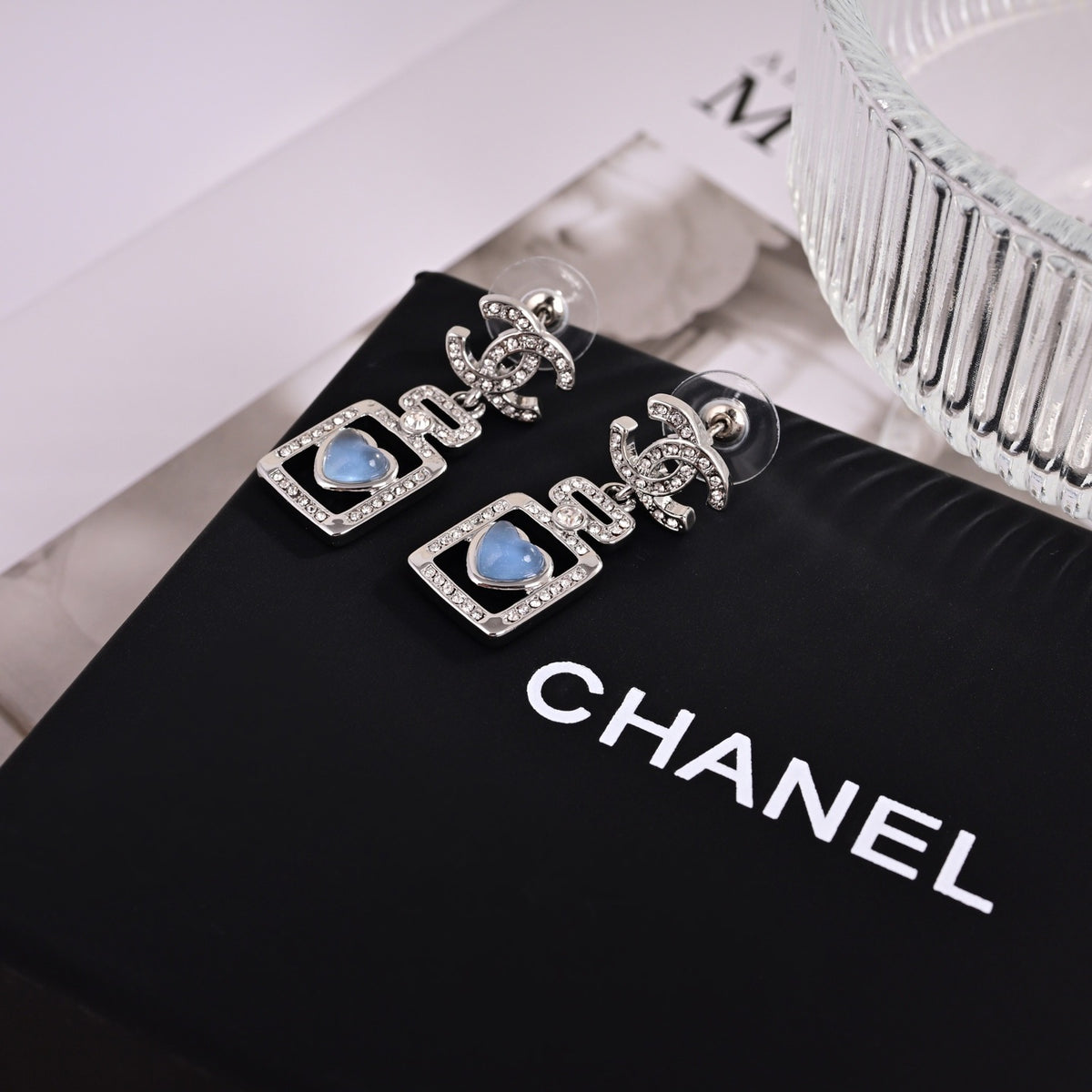 Signature Emblem Stud Earrings in Polished Metal-Tone – Design 056 close-up detail