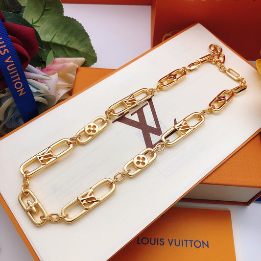 Geometric Emblem Pendant Necklace in Gold-Tone – Design 070 main product view