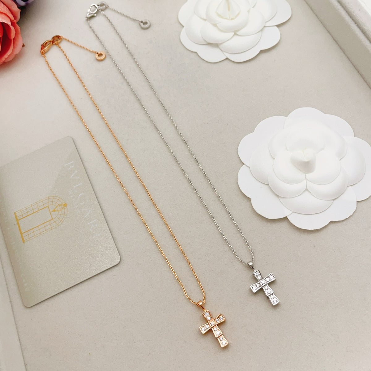 Cross Pendant Necklace in Rose-Gold-Tone main product view
