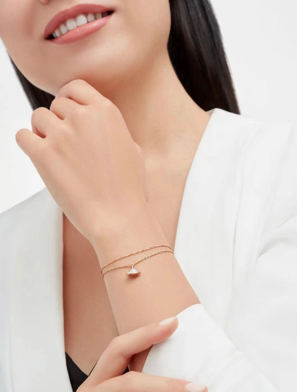 Geometric Emblem Bracelet in Gold-Tone side detail
