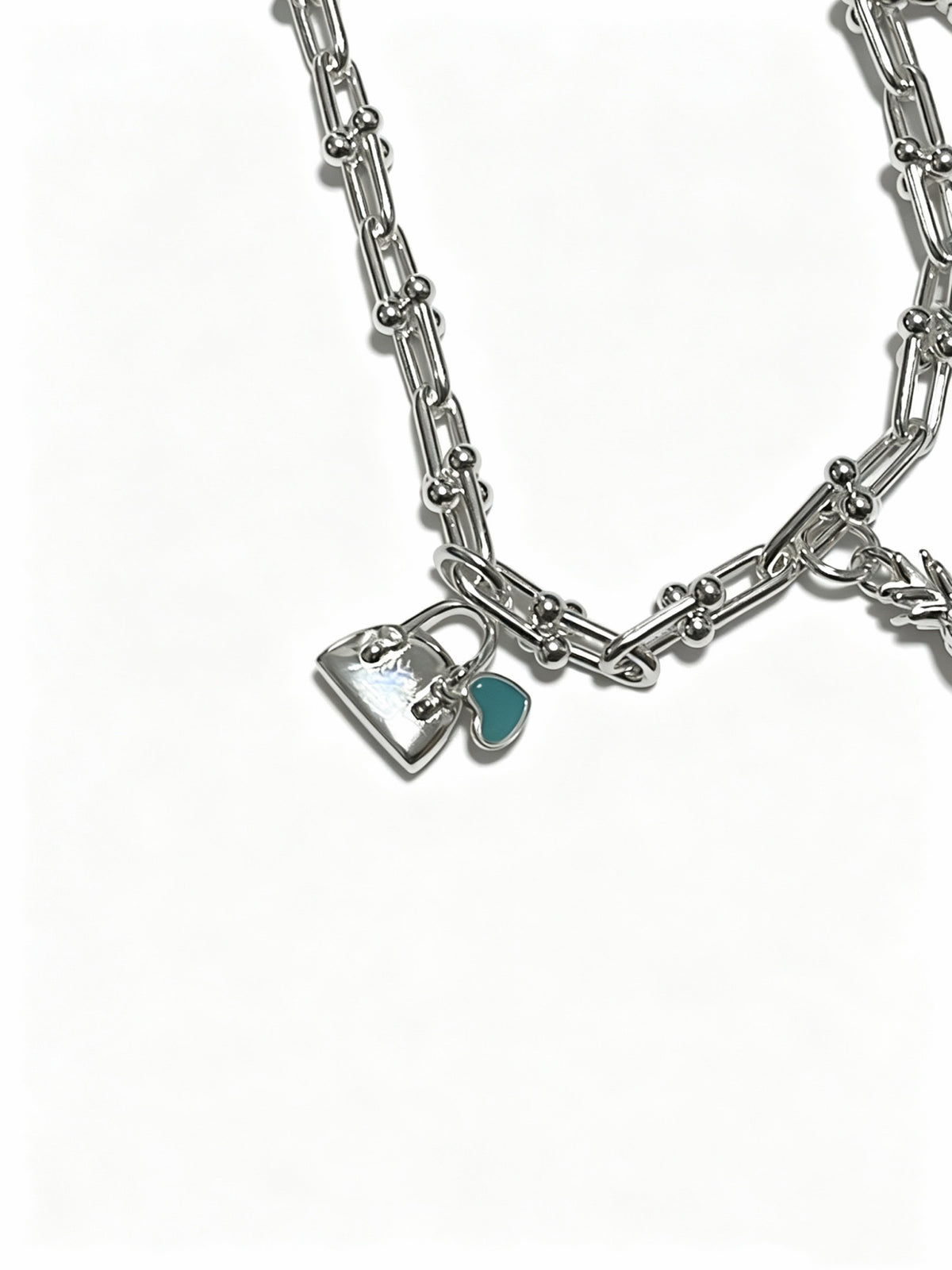 Signature Motif Pendant Necklace in Silver-Tone – Vintage Detail – Design 21 detail view