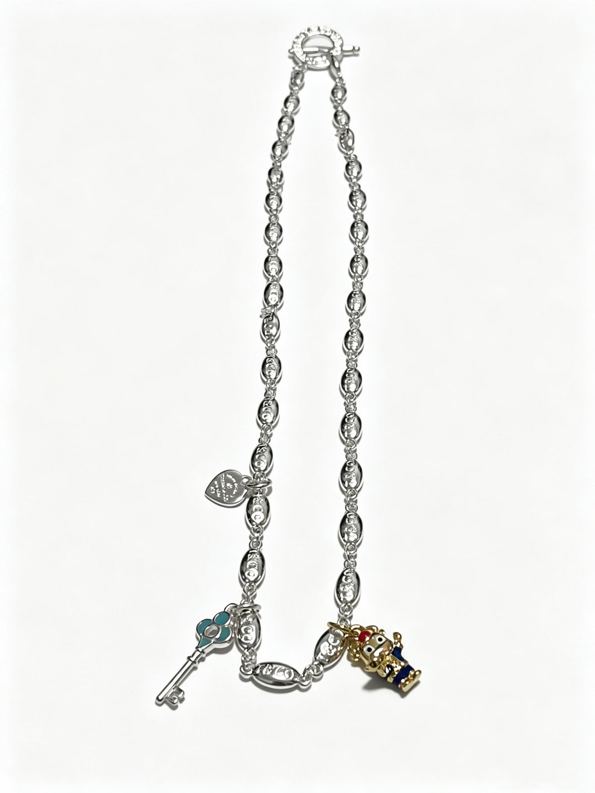 Signature Motif Pendant Necklace in Silver-Tone – Vintage Detail – Design 20 main product view