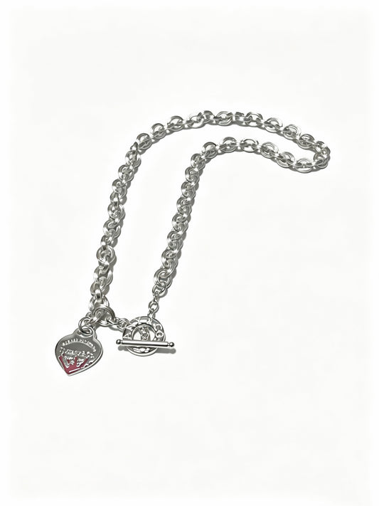 Signature Motif Pendant Necklace in Silver-Tone – Vintage Detail – Design 19 main product view