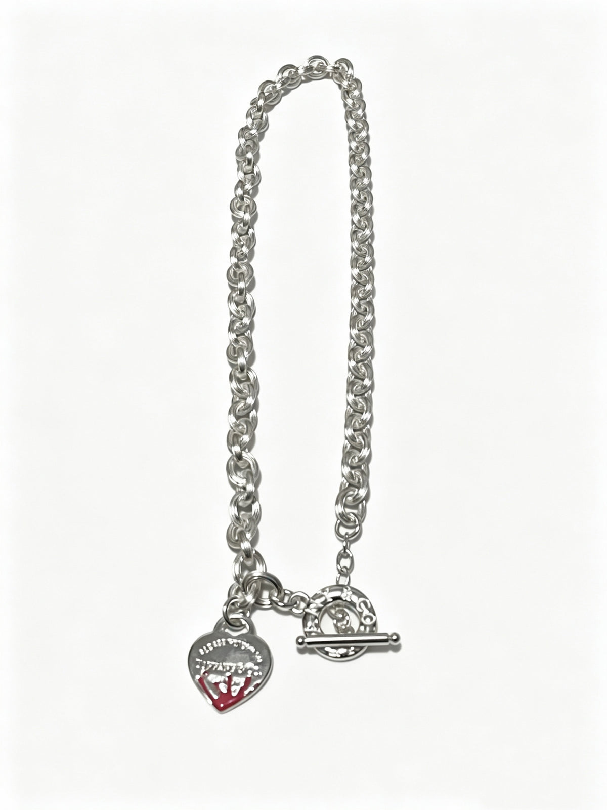 Signature Motif Pendant Necklace in Silver-Tone – Vintage Detail – Design 19 front product view