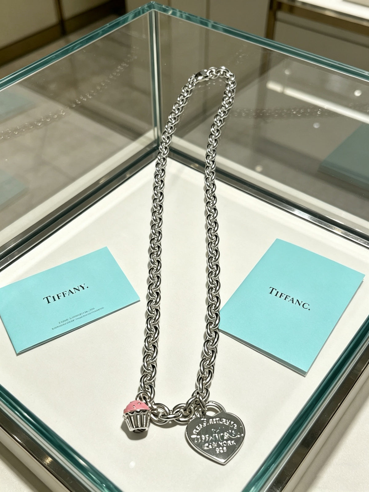 Signature Motif Pendant Necklace in Silver-Tone – Vintage Detail – Design 18 main product view
