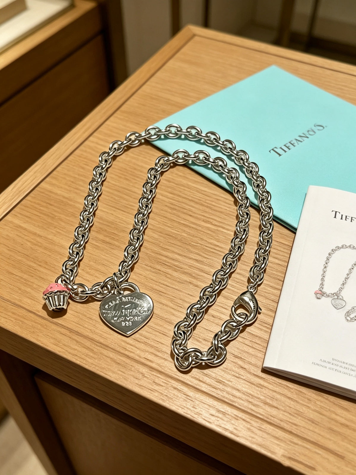 Signature Motif Pendant Necklace in Silver-Tone – Vintage Detail – Design 18 front product view