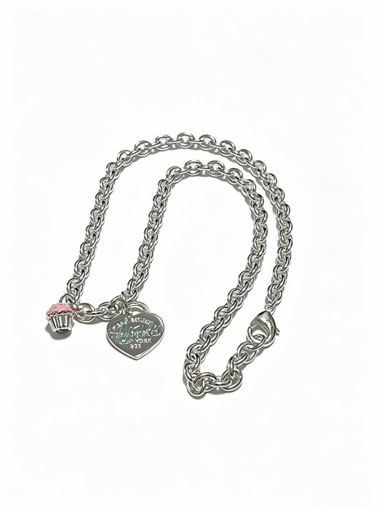Signature Motif Pendant Necklace in Silver-Tone – Vintage Detail – Design 18 main product view