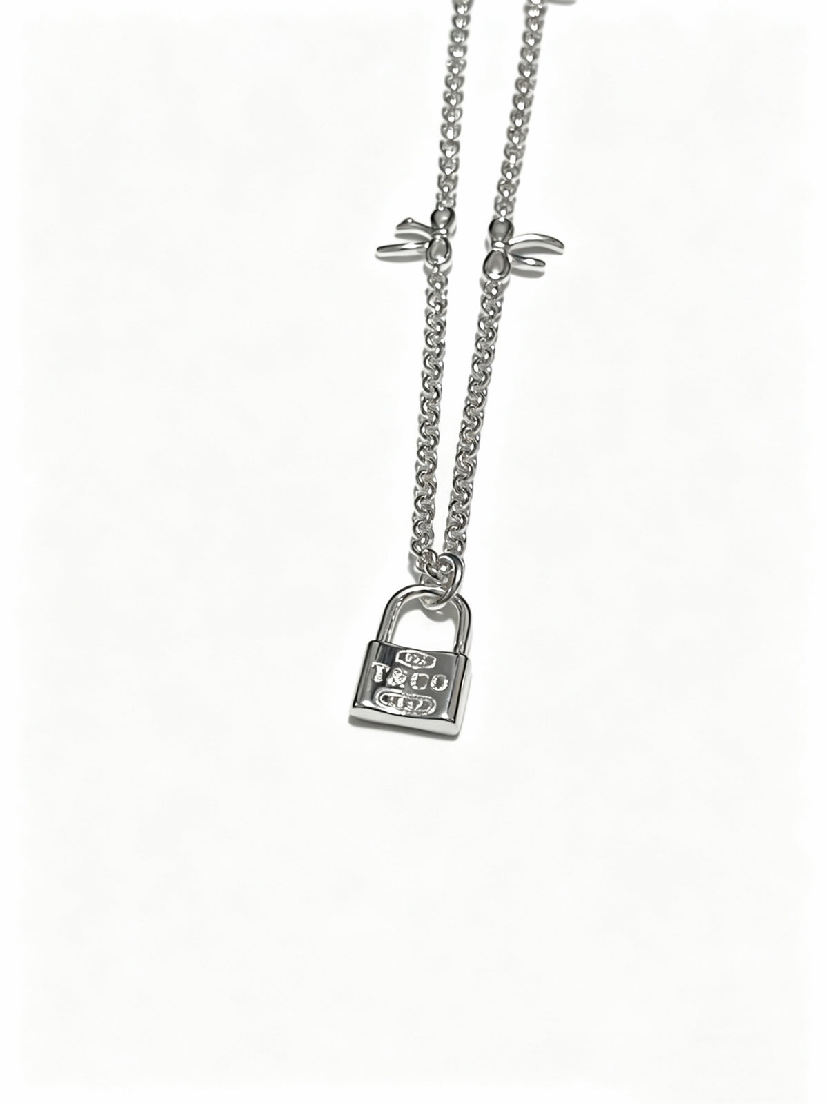 Signature Motif Pendant Necklace in Silver-Tone – Vintage Detail – Design 17 detail view