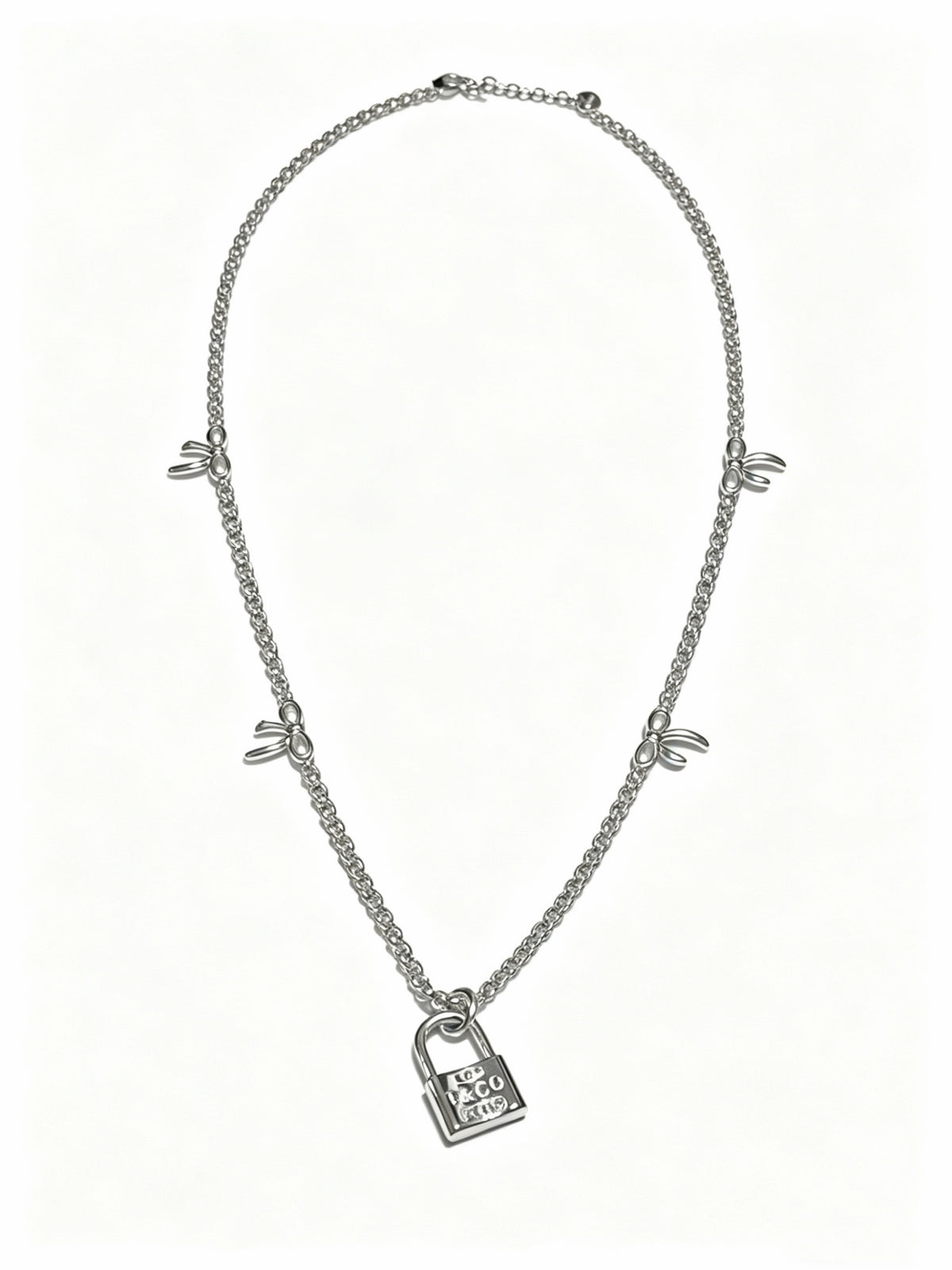 Signature Motif Pendant Necklace in Silver-Tone – Vintage Detail – Design 17 main product view