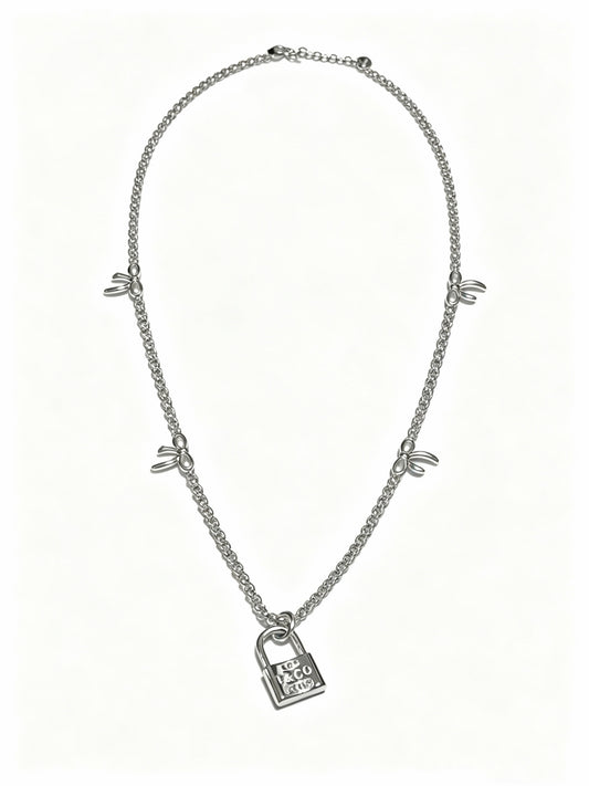 Signature Motif Pendant Necklace in Silver-Tone – Vintage Detail – Design 17 main product view