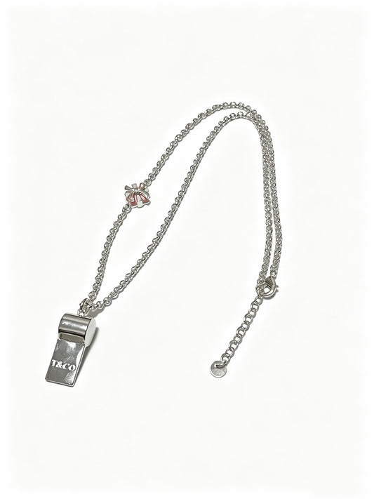 Signature Motif Pendant Necklace in Silver-Tone – Vintage Detail – Design 14 main product view