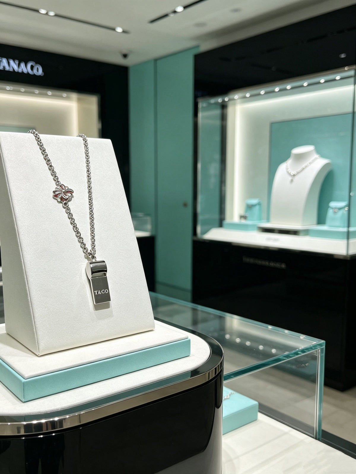 Signature Motif Pendant Necklace in Silver-Tone – Vintage Detail – Design 14 detail view
