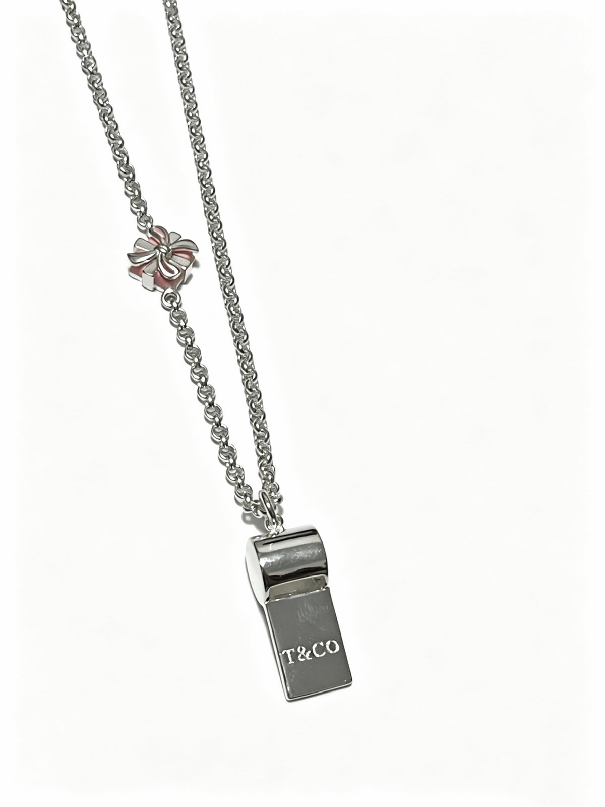 Signature Motif Pendant Necklace in Silver-Tone – Vintage Detail – Design 14 detail view