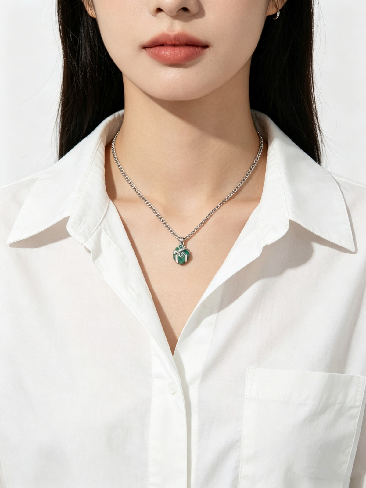 Signature Motif Pendant Necklace in Silver-Tone – Vintage Detail – Design 13 main product view