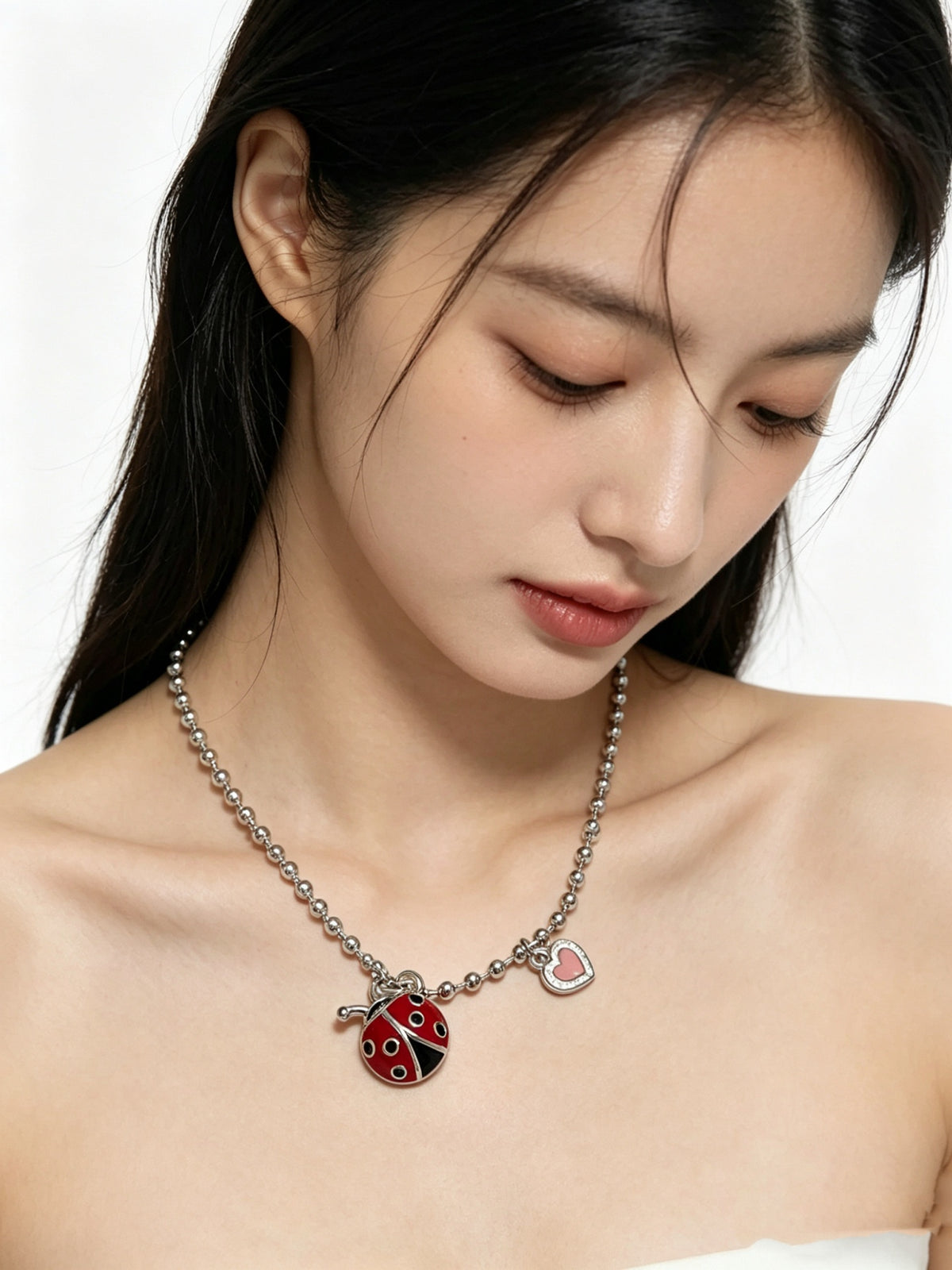 Signature Motif Pendant Necklace in Silver-Tone – Vintage Detail – Design 12 front product view