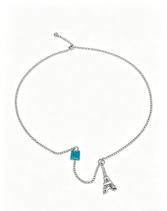 Signature Motif Pendant Necklace in Silver-Tone – Vintage Detail – Design 11 main product view