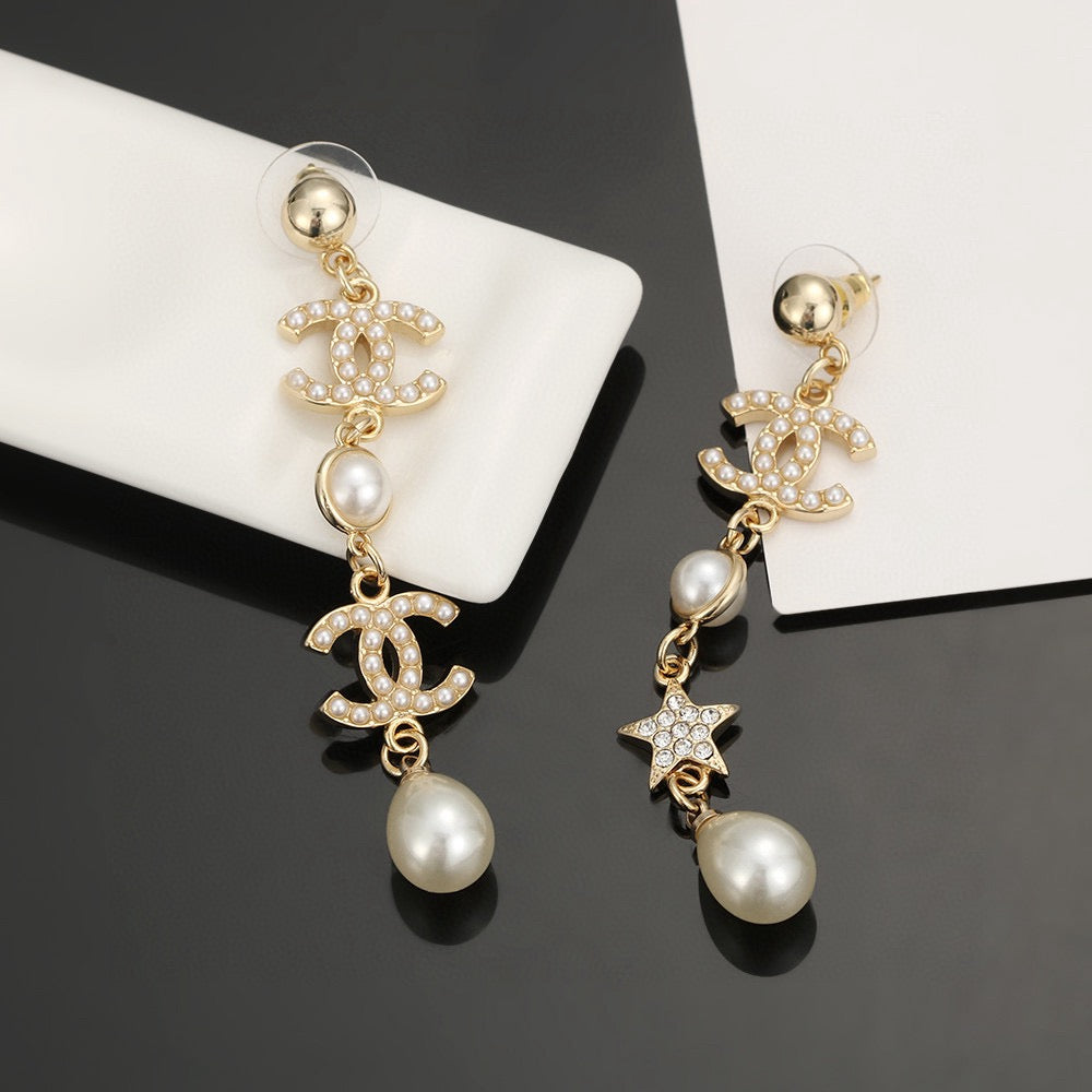Signature Emblem Stud Earrings in Silver-Tone – Design 019 detail view