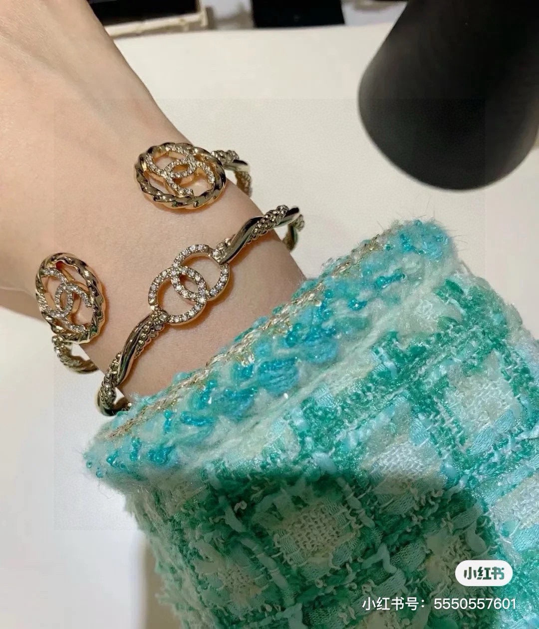 Signature Emblem Bangle in Polished Metal-Tone – Design 028 close-up detail
