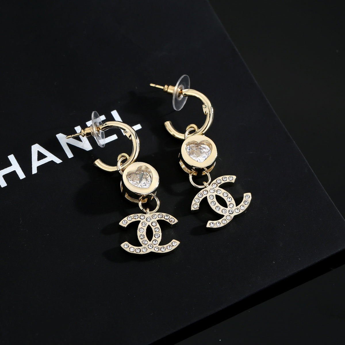 Signature Emblem Stud Earrings in Gold-Tone – Design 041 main product view