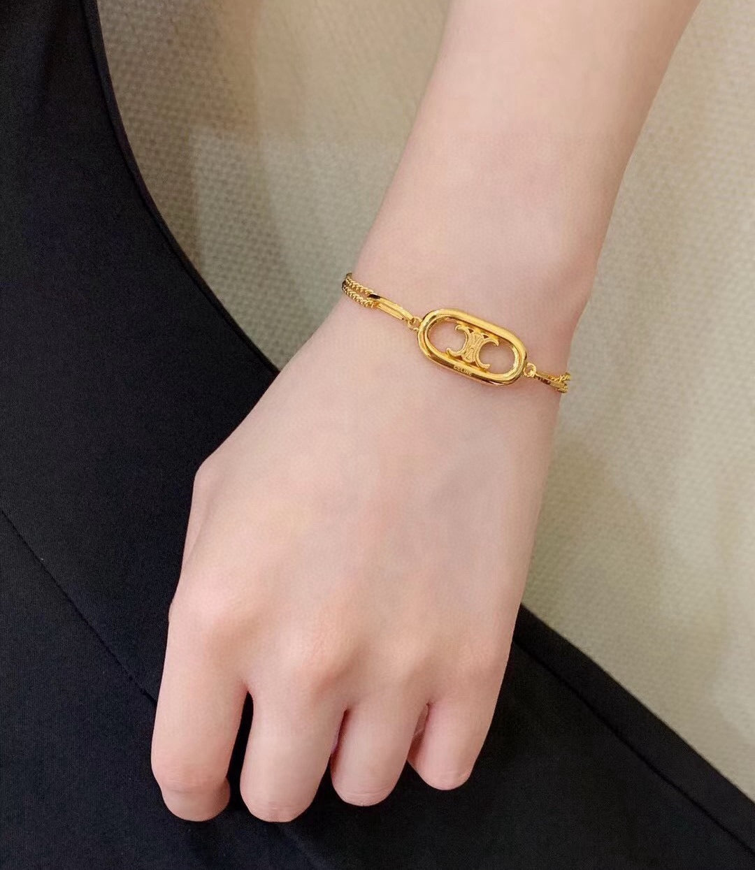 Signature Emblem Bracelet in Gold-Tone – Design 008 main product view
