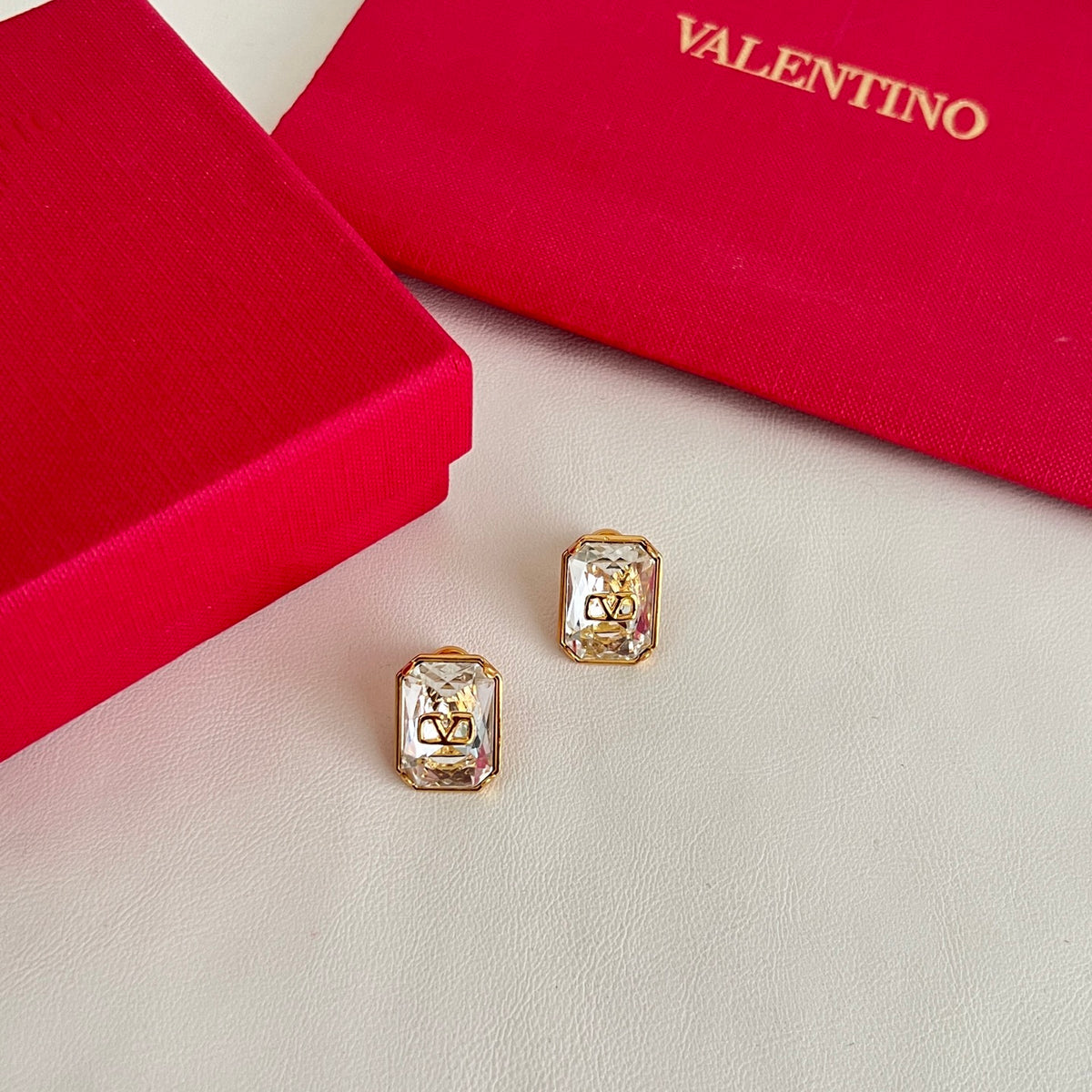Signature Emblem Statement Earrings in Polished Metal-Tone – Design 05 detail view