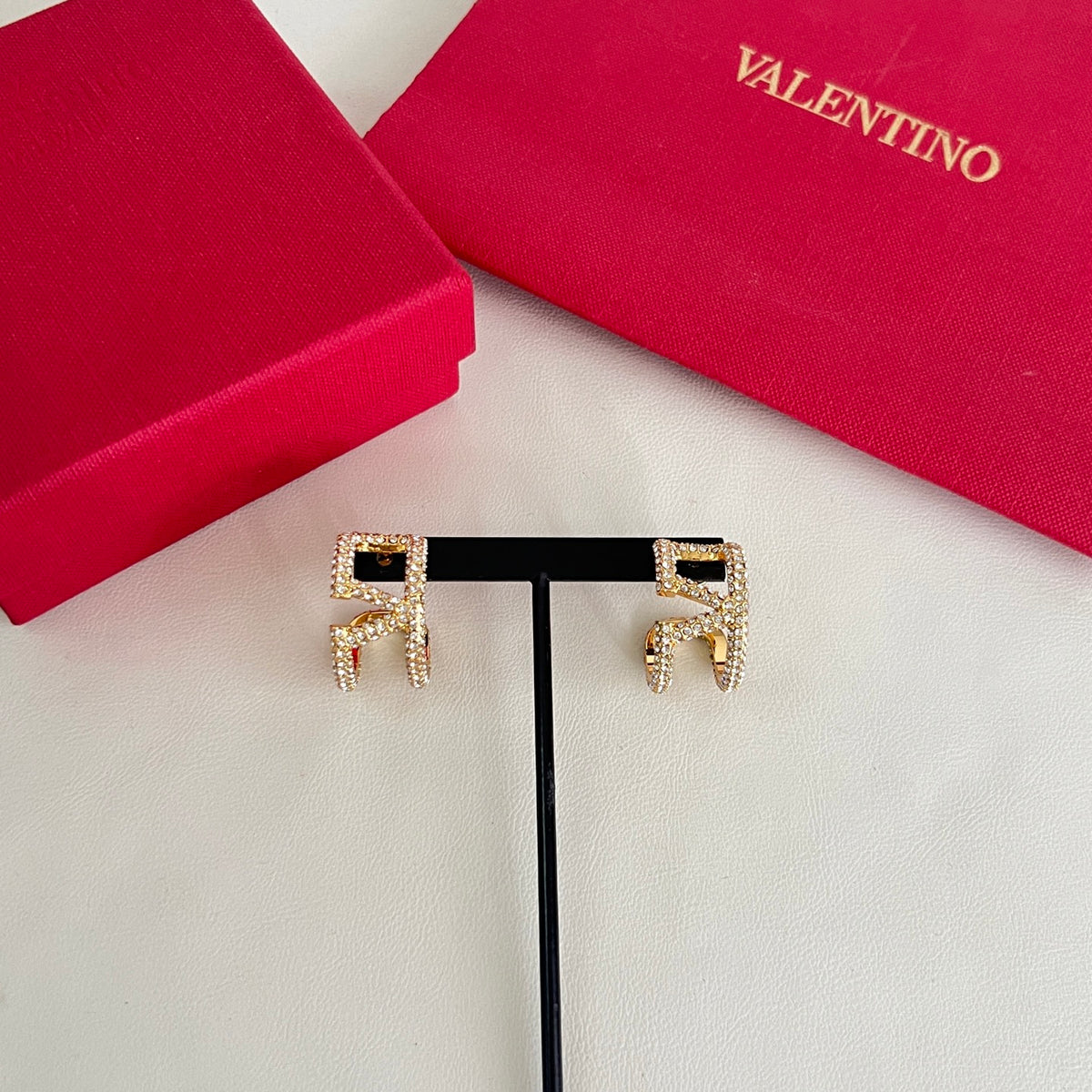 Signature Emblem Statement Earrings in Polished Metal-Tone – Design 03 front view