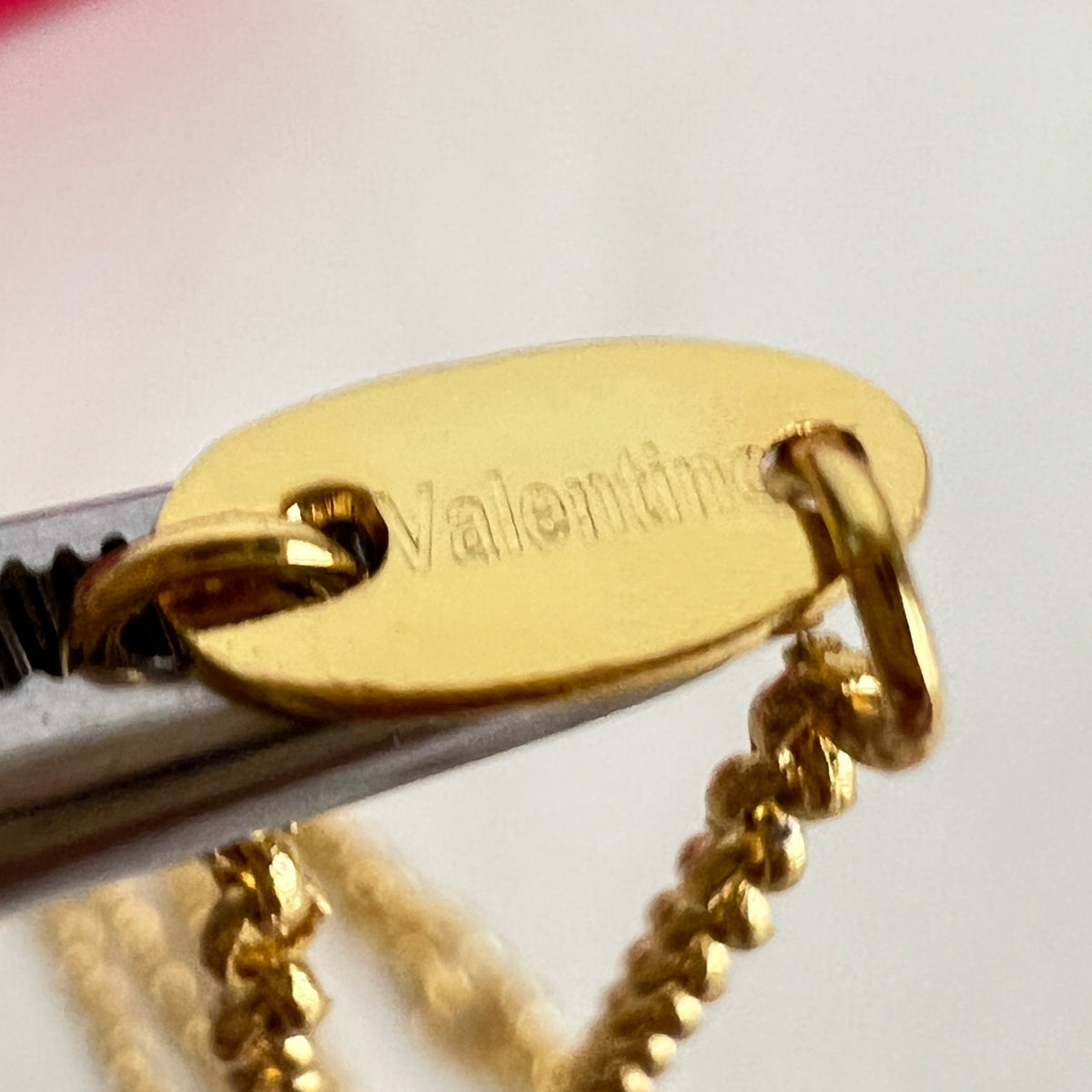 Signature Emblem Pendant Necklace in Polished Metal-Tone – Design 05 styled detail